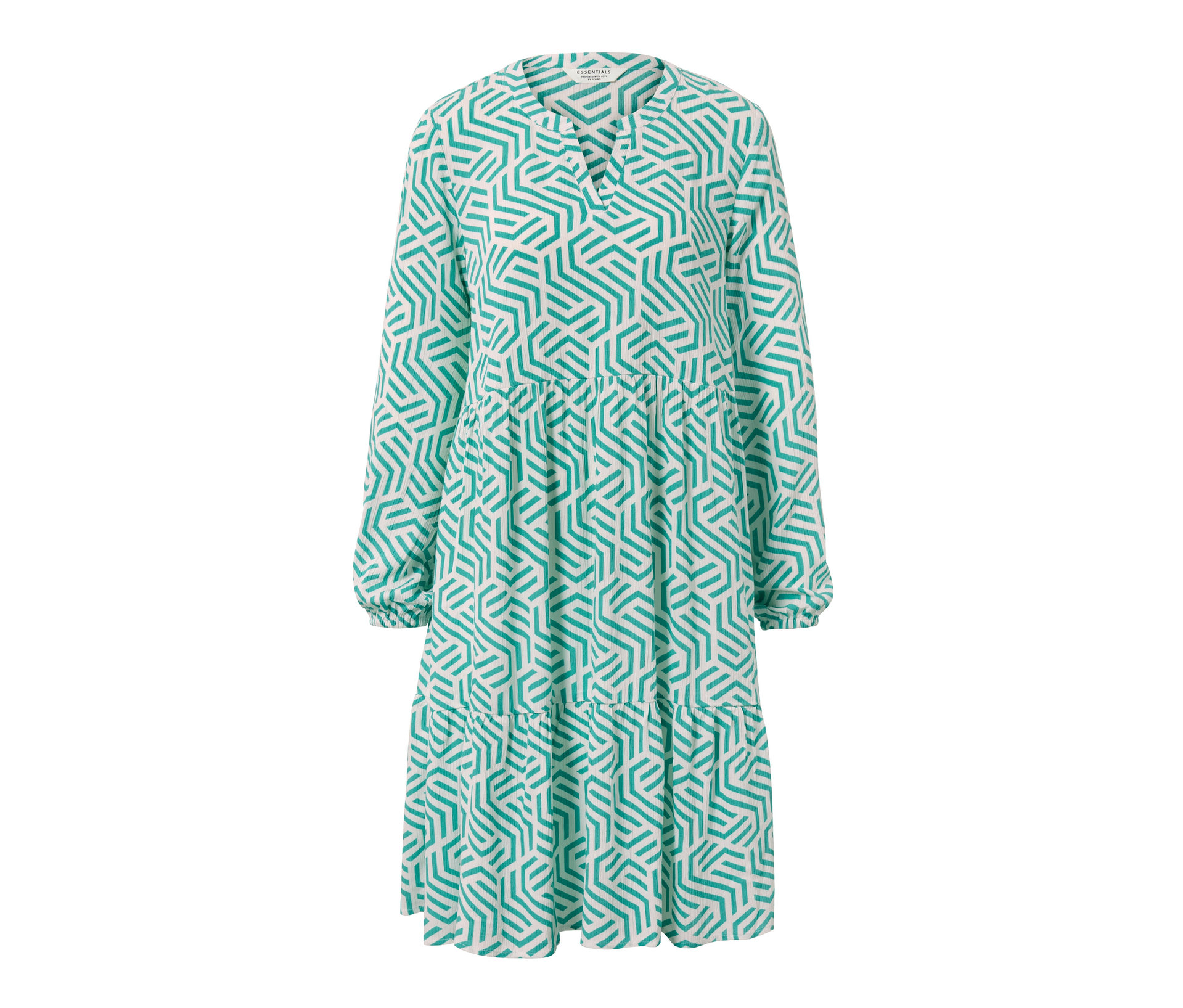 Tchibo - Bedrucktes Webkleid - Damen - Gr. 40 - creme