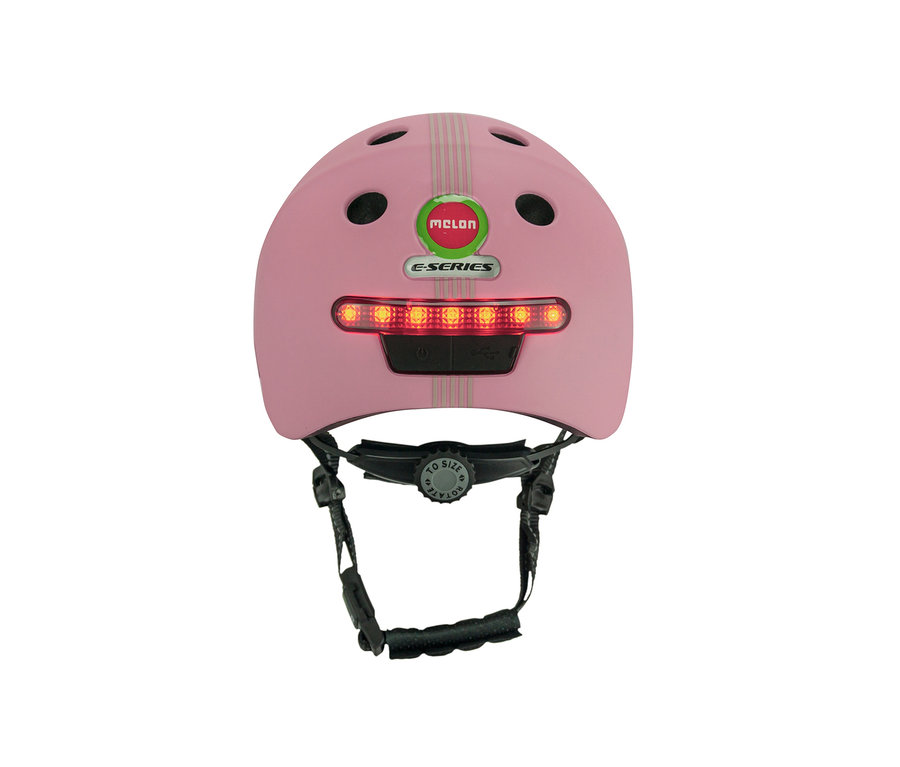 Rosa Melon E-Series Fahrradhelm »Lotus« mit Streifen und Licht.