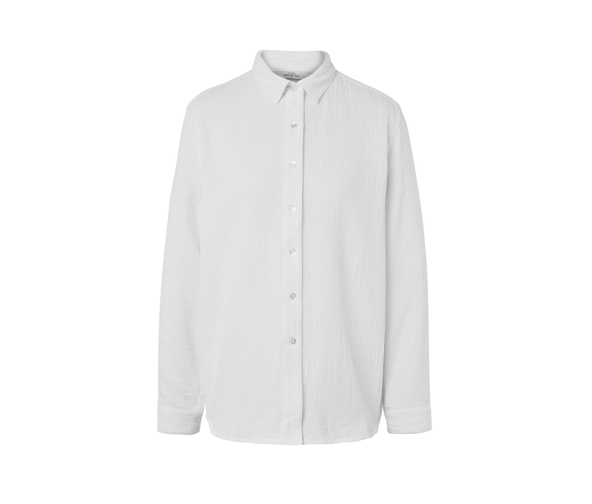 Musselin-Bluse - Damen - Gr. 46 - weiß - weiß
