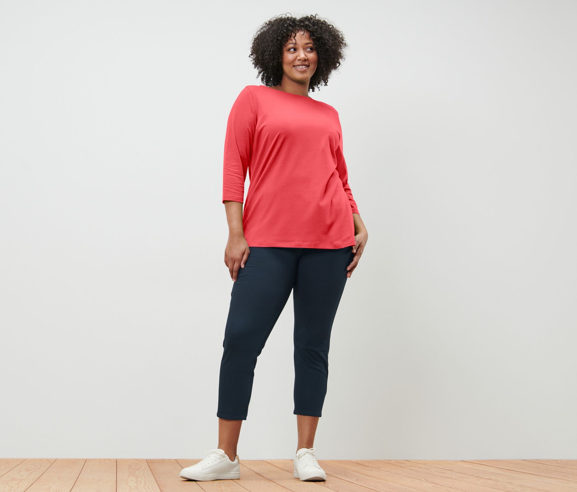 Thumbnail - Tchibo - Shirt mit 3/4-Arm - Damen - Gr. S - koralle