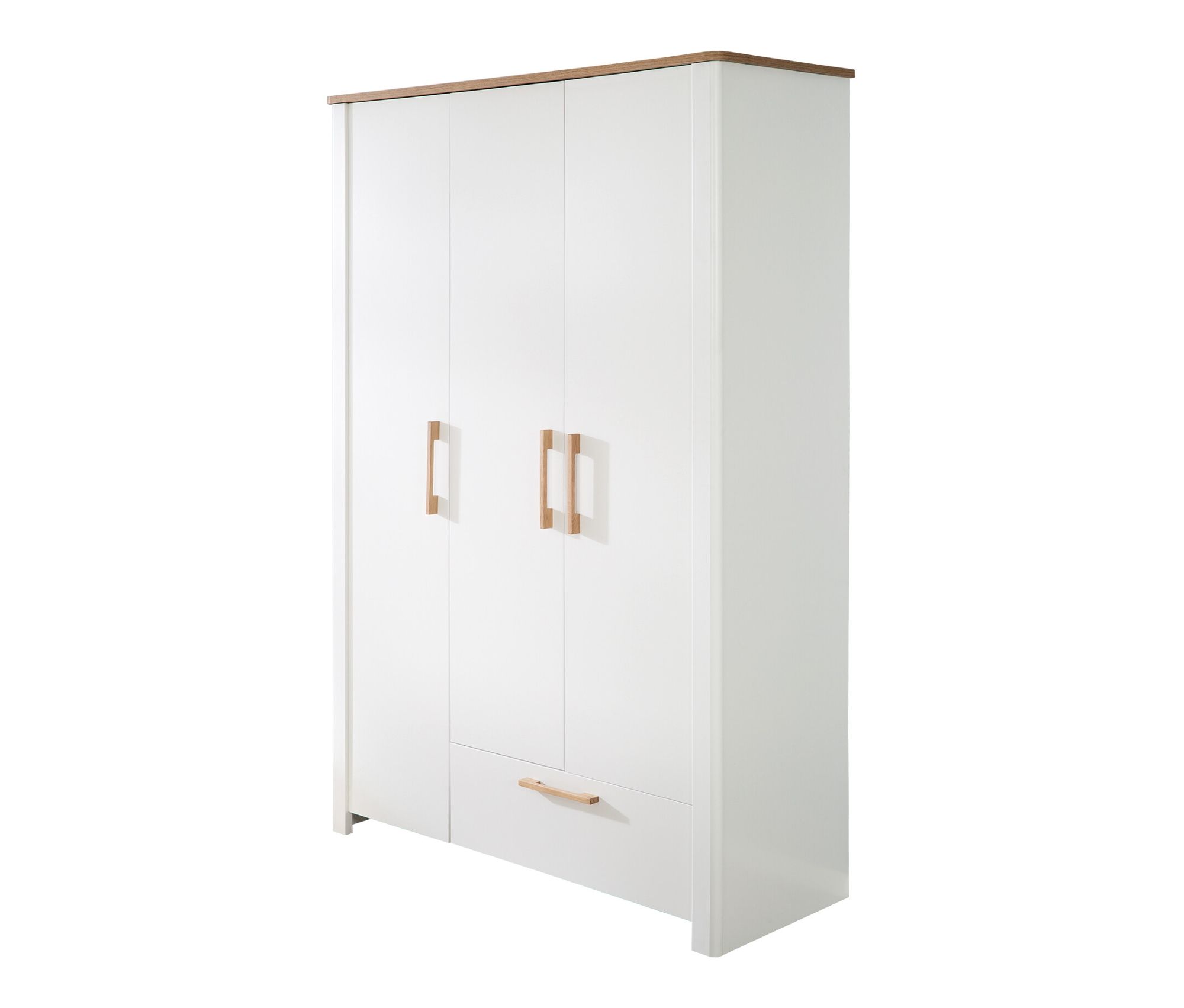 Thumbnail - roba 3-Türiger Kleiderschrank »Ava« - 138,5x54x200cm - weiß - Holz / Holz / Metall