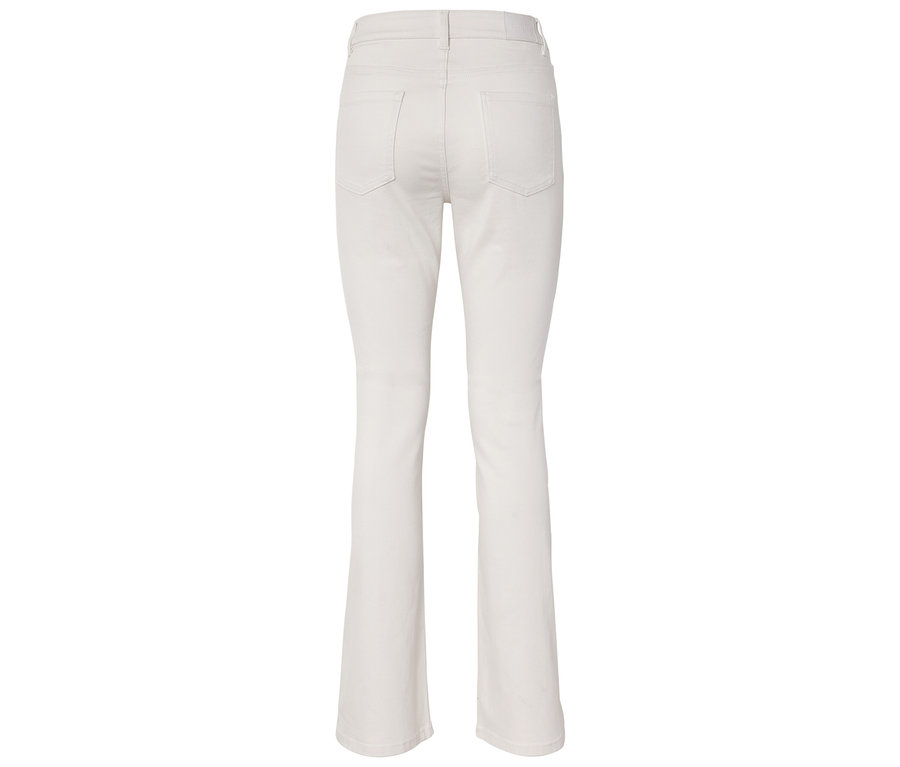 Rückansicht einer hellen Schlaghose.