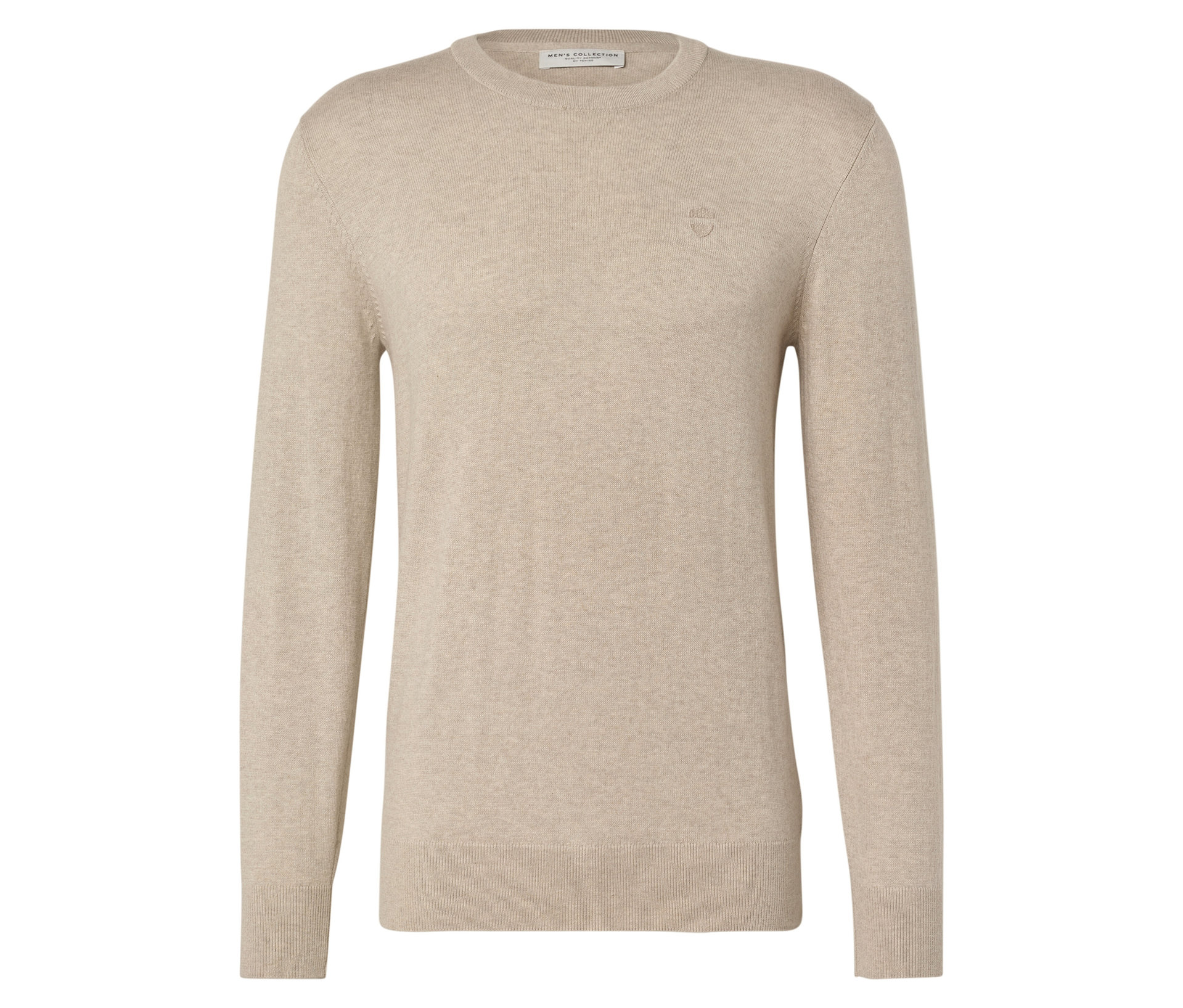 Pullover mit Rundhalsausschnitt - Herren - Gr. S - beige - beige