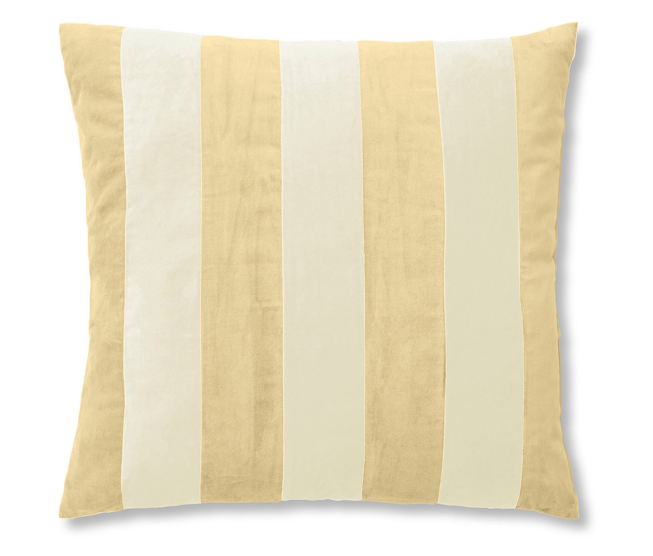 Beiges Essenza Samt-Dekokissen »Nino« mit vertikalen Streifen in Beige und Cremeweiß.