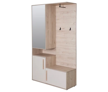 Die Roba Kompaktgarderobe »Entry« in Weiß steht vor einem weißen Hintergrund.