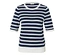 Gestreiftes Shirt mit Dreiviertelärmeln in Blau und Weiß.