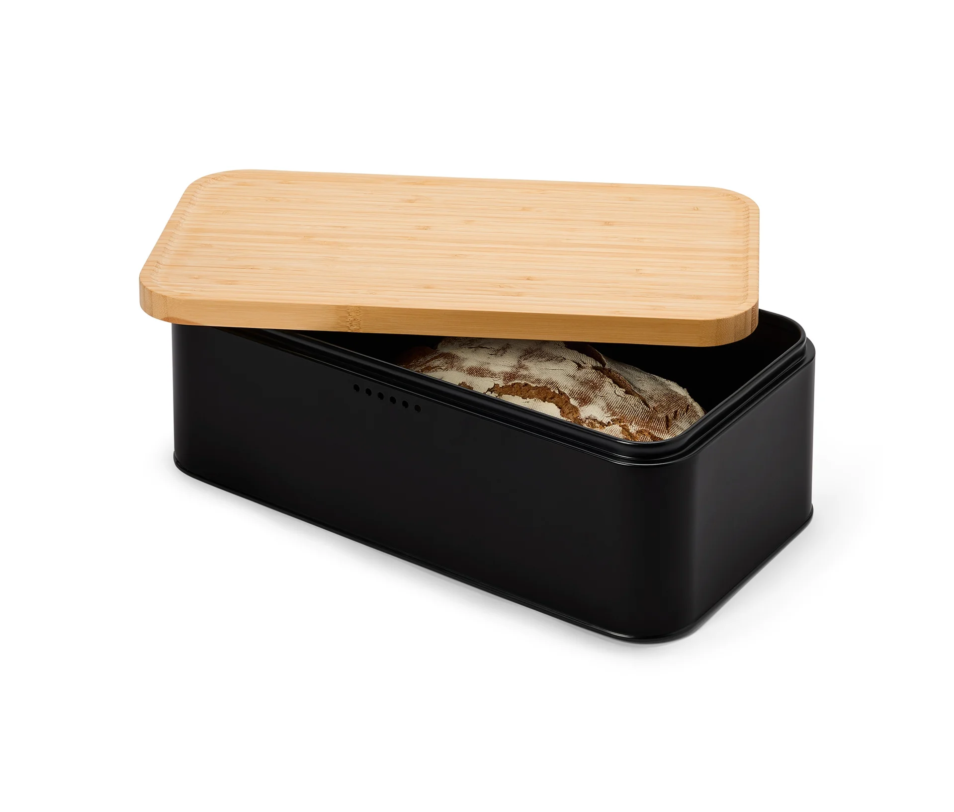 Tchibo - Brotkasten mit Schneidebrett - schwarz
