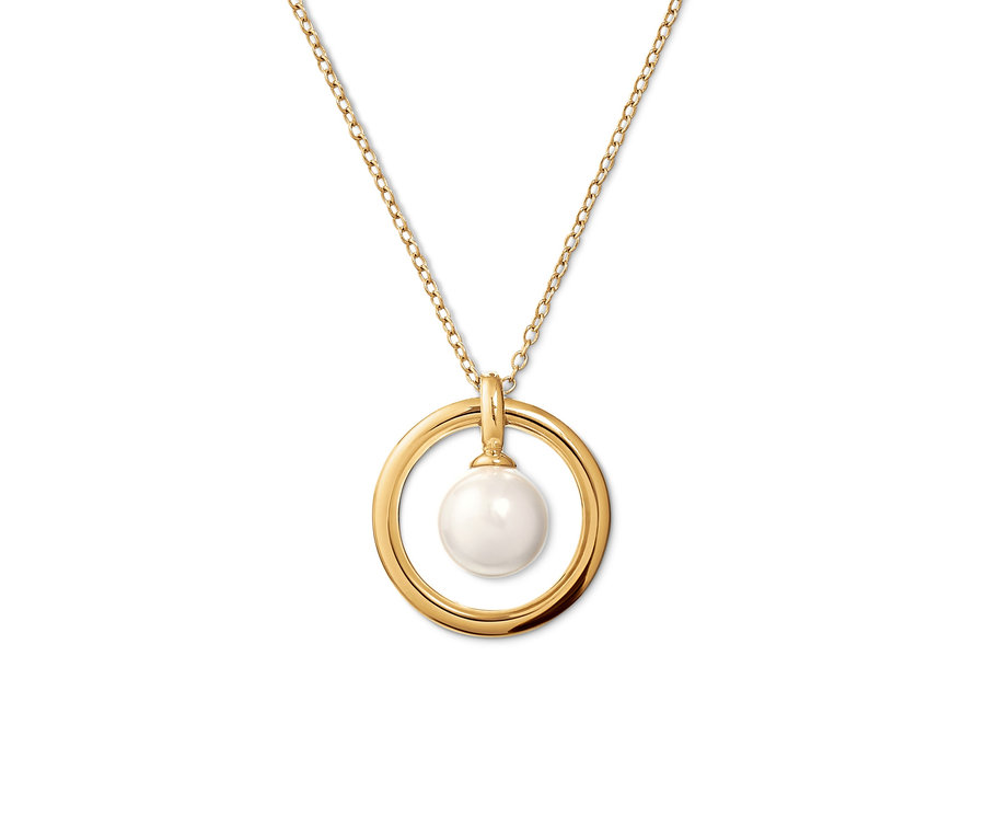 Goldene Kette mit Muschelkernperle.