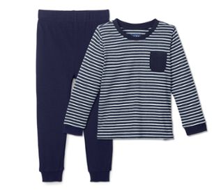 Blau gestreift
