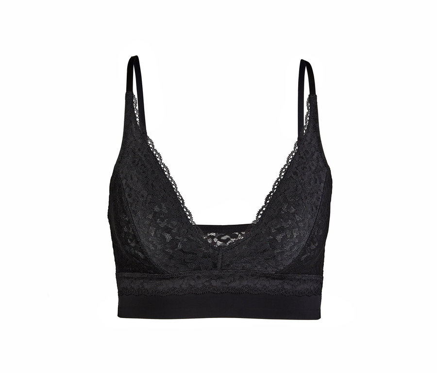 Schwarzes Spitzen-Bustier.