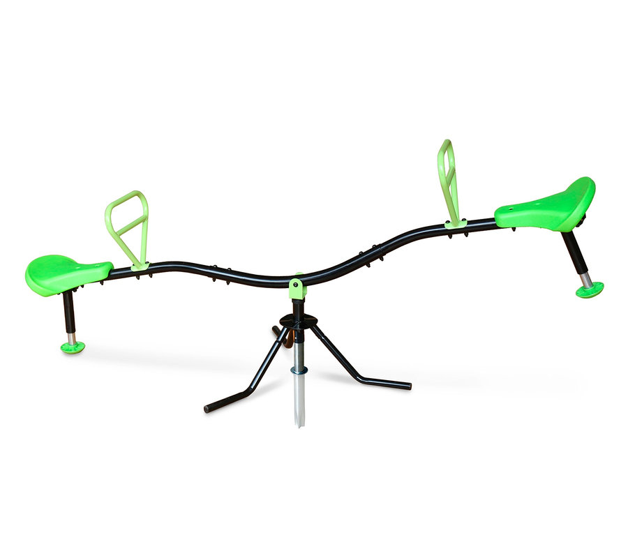 Eine schwarz-grüne EXIT Spinner Karussell-Wippe vor einem weißen Hintergrund.