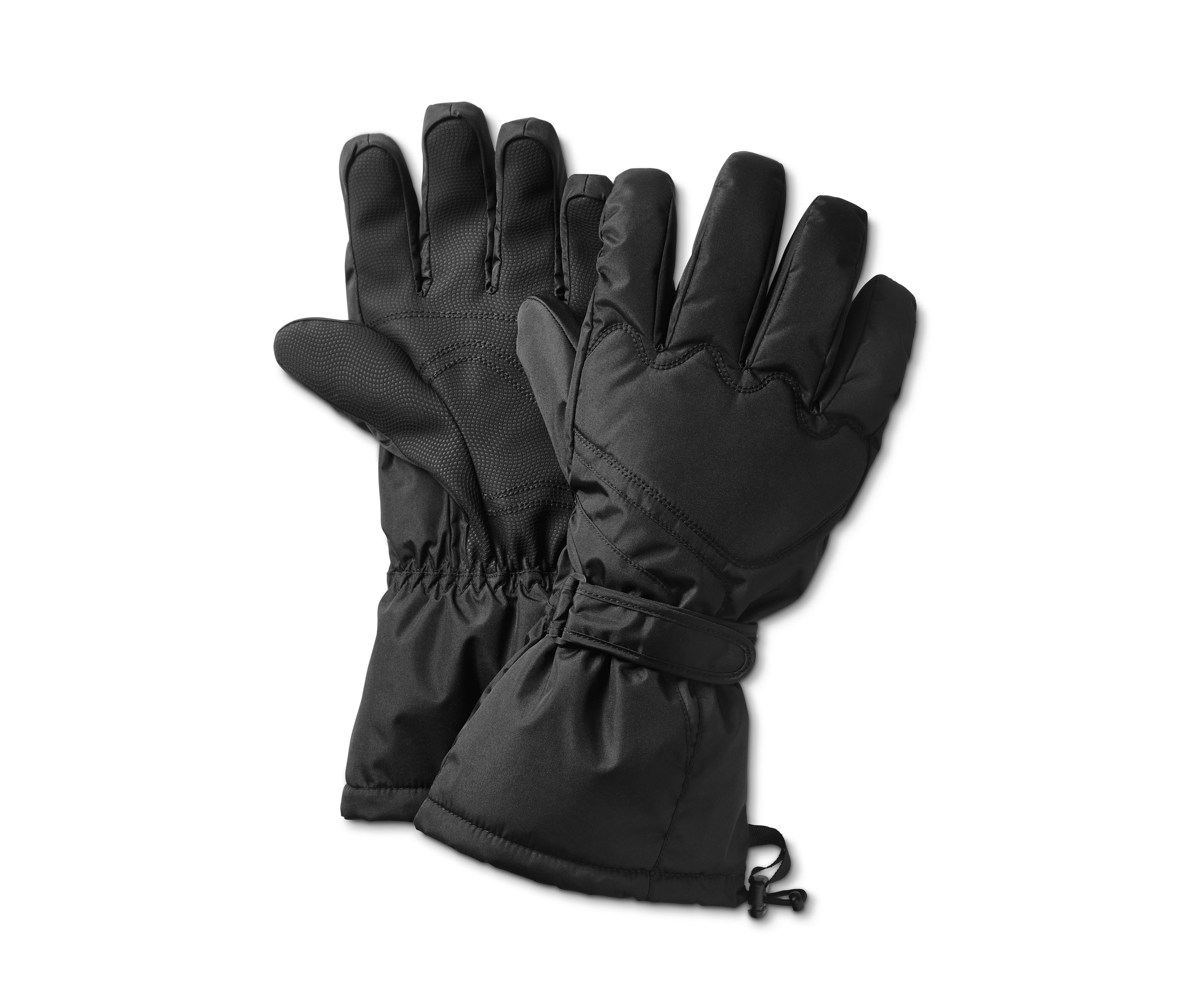 Schwarze Skihandschuhe.