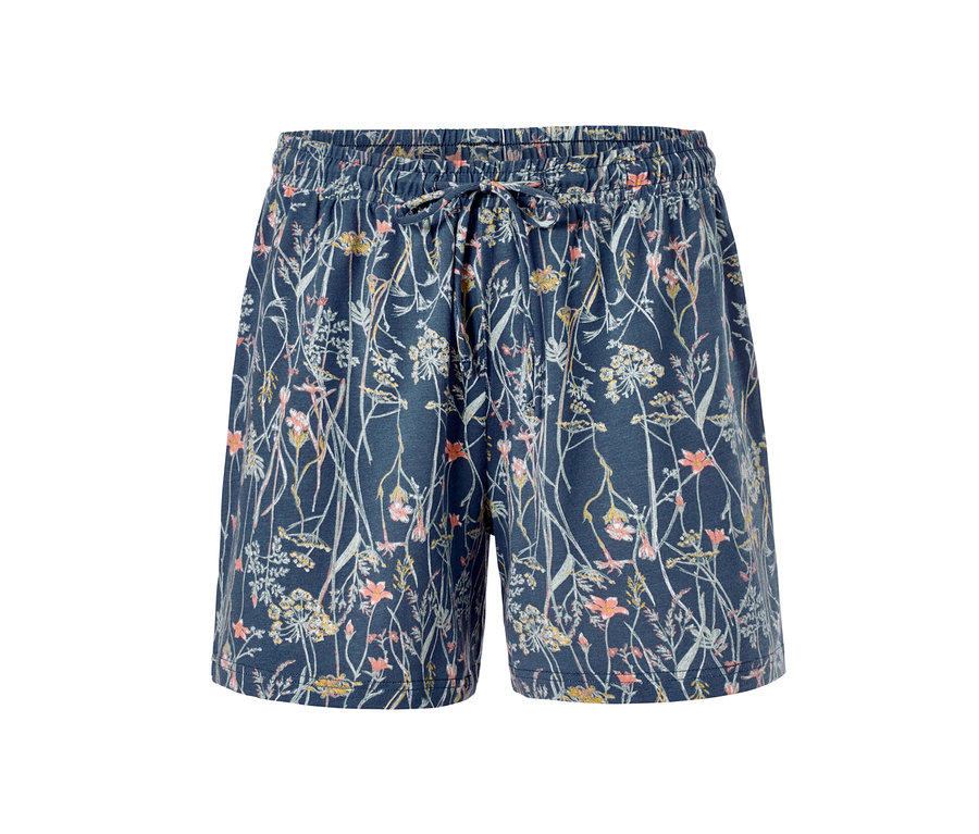 Blaue Shorts mit Blumenmuster, 2 Stück.