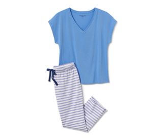 Blau, weiß-blau-lila gestreift