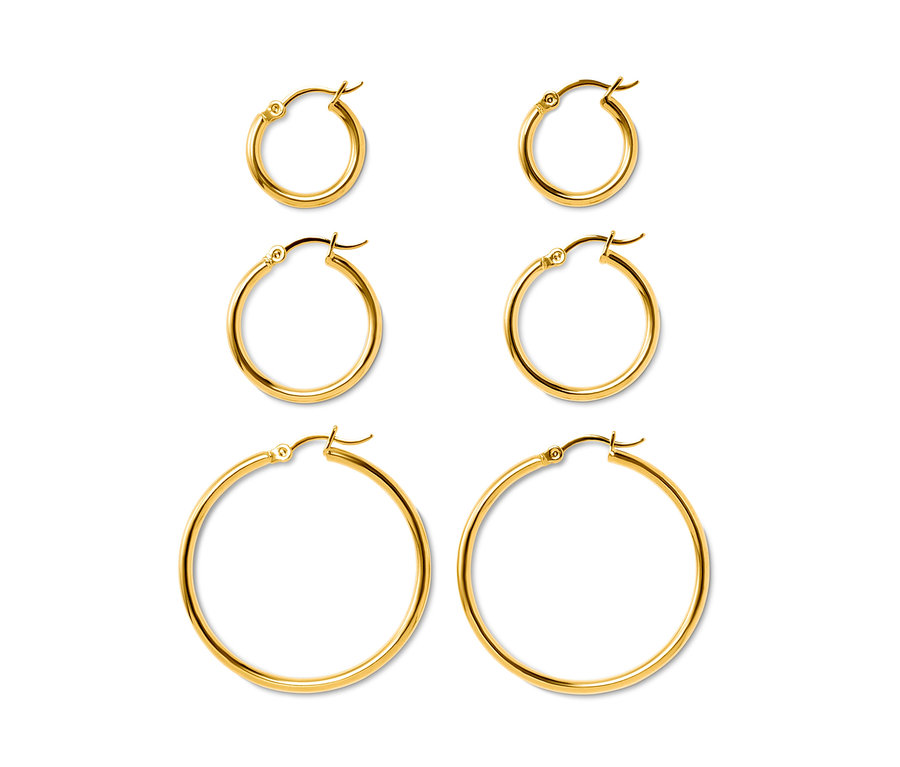 Goldene Creolen, 3er-Set.