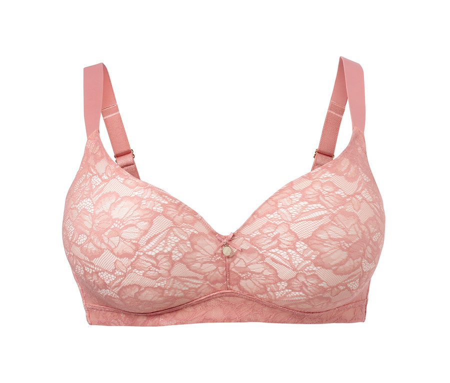 Rosa Premium-Soft-BH mit Blumenspitze.