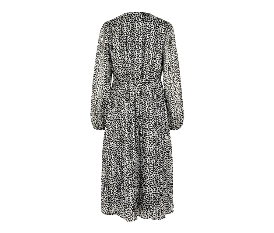 Schwarz-weißes Kleid mit Print.