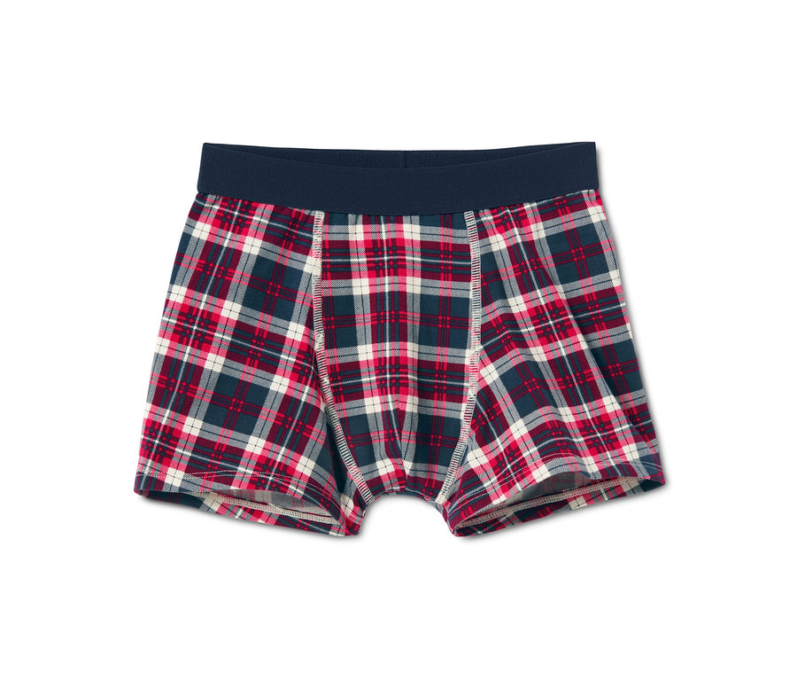 Eine karierte Boxershorts aus Bio-Baumwolle, 5er-Pack.