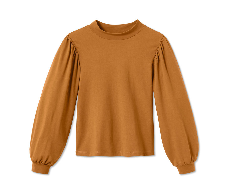 Ein braunes Langarmshirt.