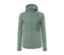 Grüne Thermojacke mit Reißverschluss und Kapuze.
