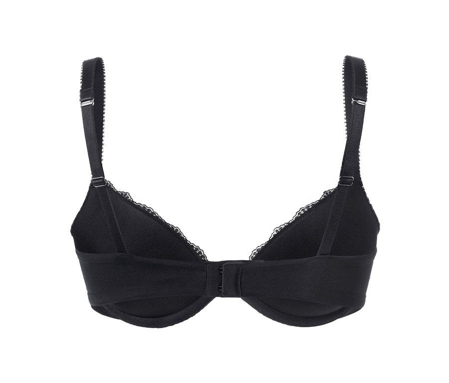 Schwarzer Push-up-BH mit Spitze.