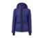 Violette Softshell-Skijacke mit Reißverschluss.
