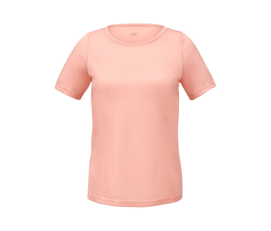 Pfirsichfarbenes Sportshirt.