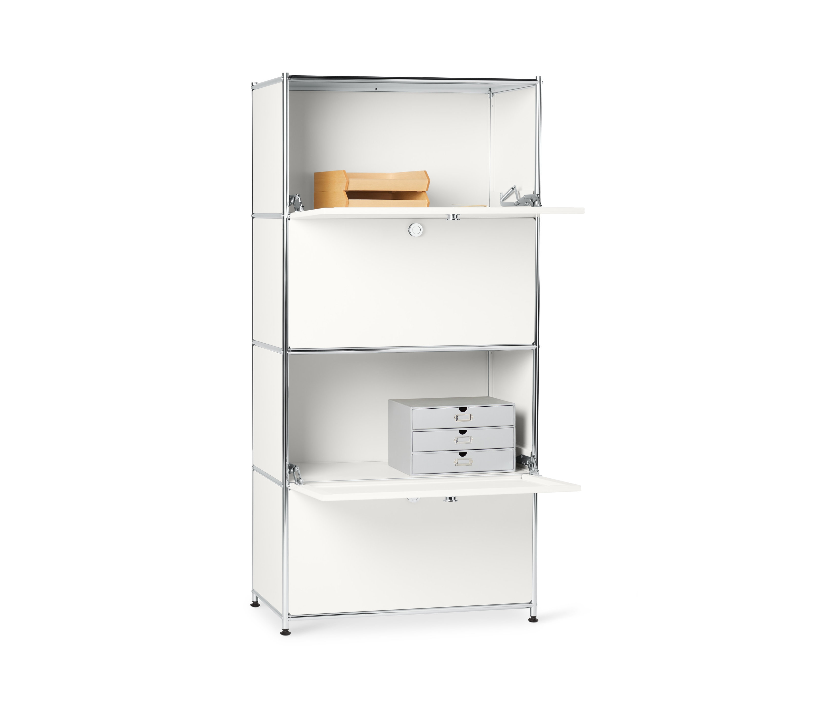 Thumbnail - Tchibo - Highboard Metall »Cn3« mit 4 Klappenfächern - 77x40x158,5cm - chrom - Stahl / Aluminium / Kunststoff