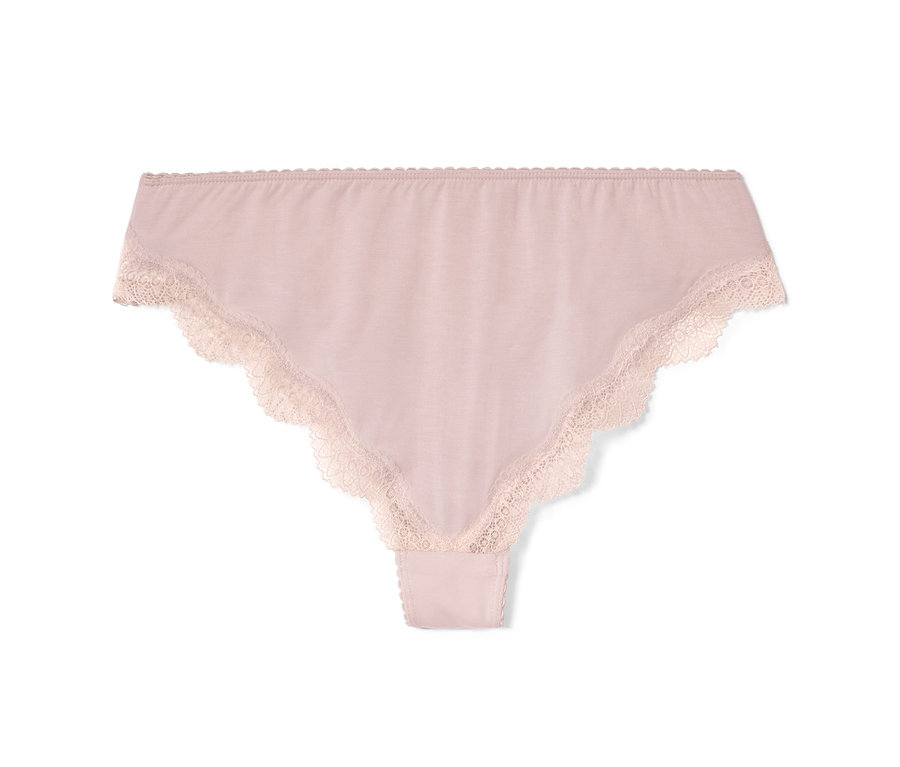 Rosa Slip aus dem Hemdchen-Slip-Set mit Spitzenrand.