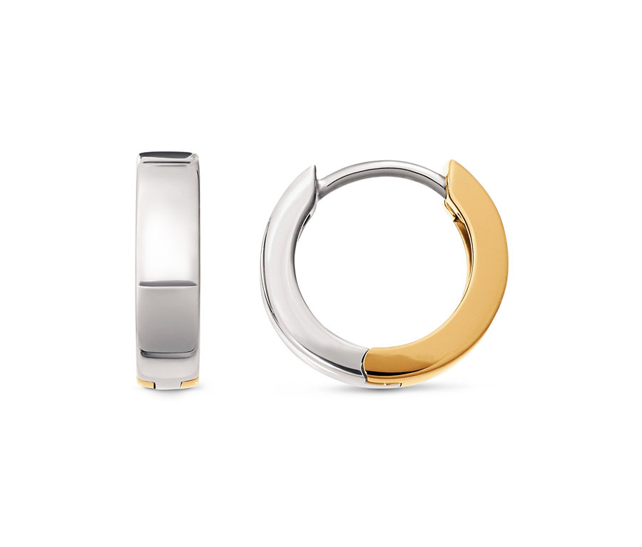 Zwei 925 Silber Creolen Bicolor.