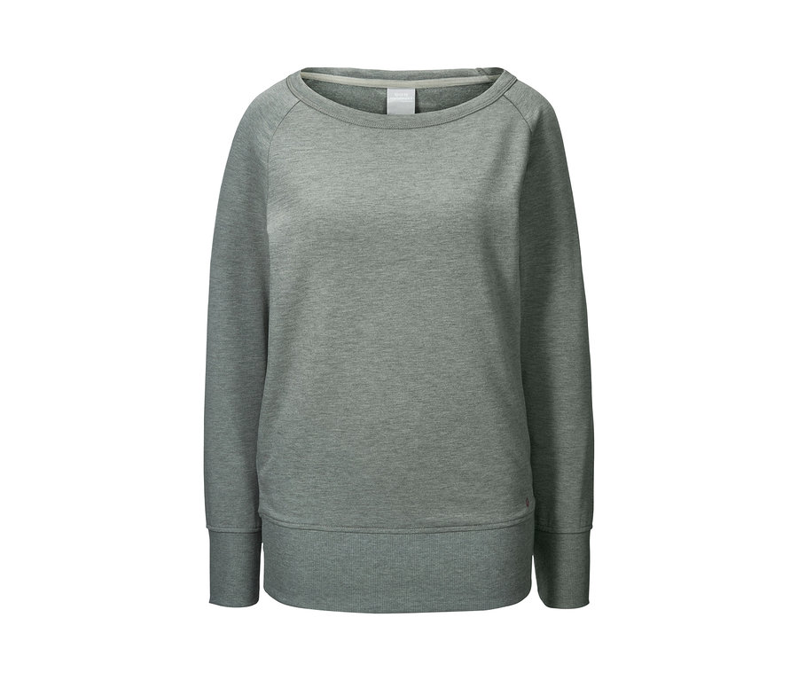 Ein graues Yogasweatshirt.