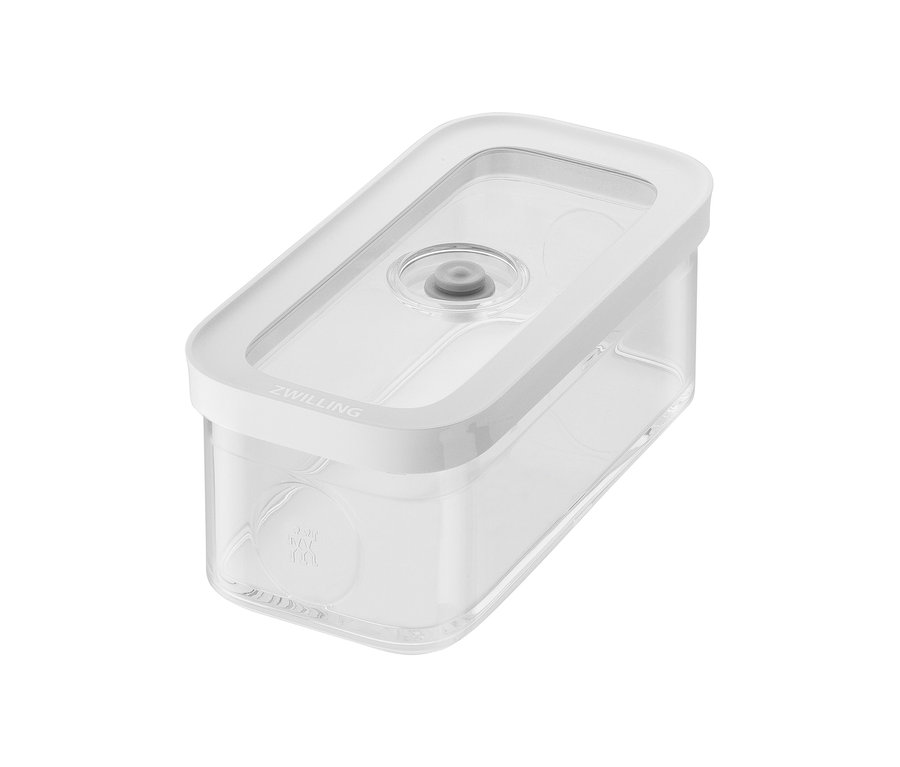 Eine durchsichtige ZWILLING FRESH & SAVE CUBE, Vakuum-Box der Größe M.