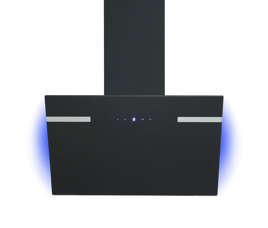 Schwarze Respekta Design-Schräghaube »CH69060SA+«, 60 cm, A+ (von A+++ bis D) mit Touch-Bedienfeld und blauer Beleuchtung.