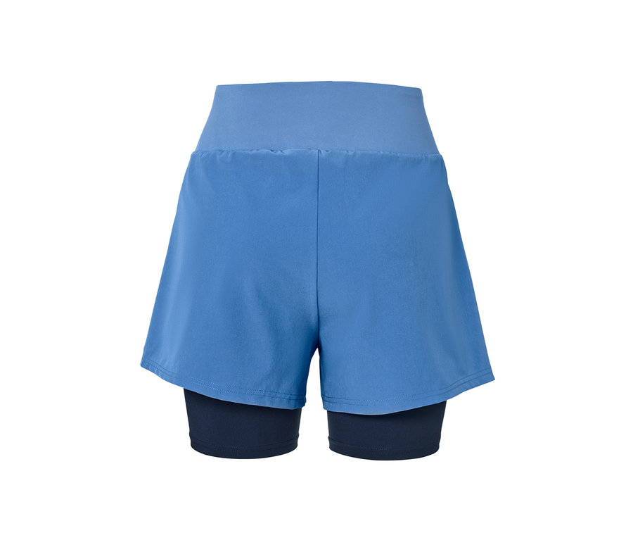 Blaue 2-in-1-Laufshorts.