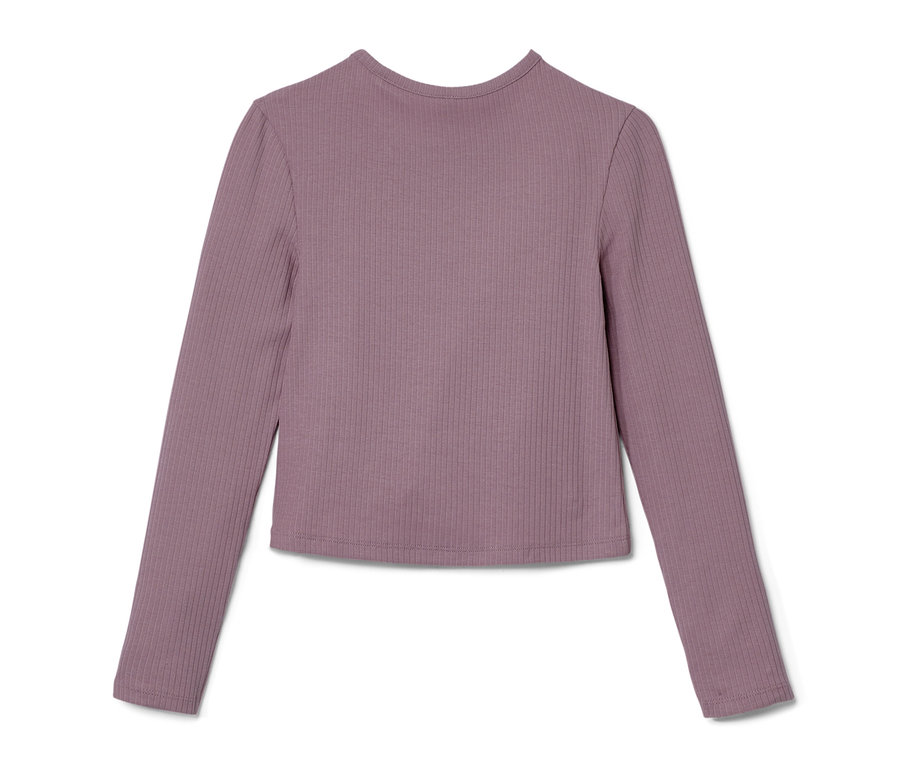 Kinder-Langarmshirt mit Rippstruktur.