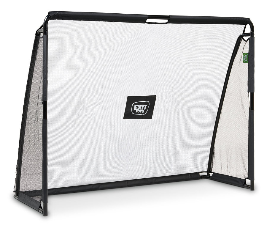 Schwarzes EXIT Coppa Fußballtor mit weißem Netz.