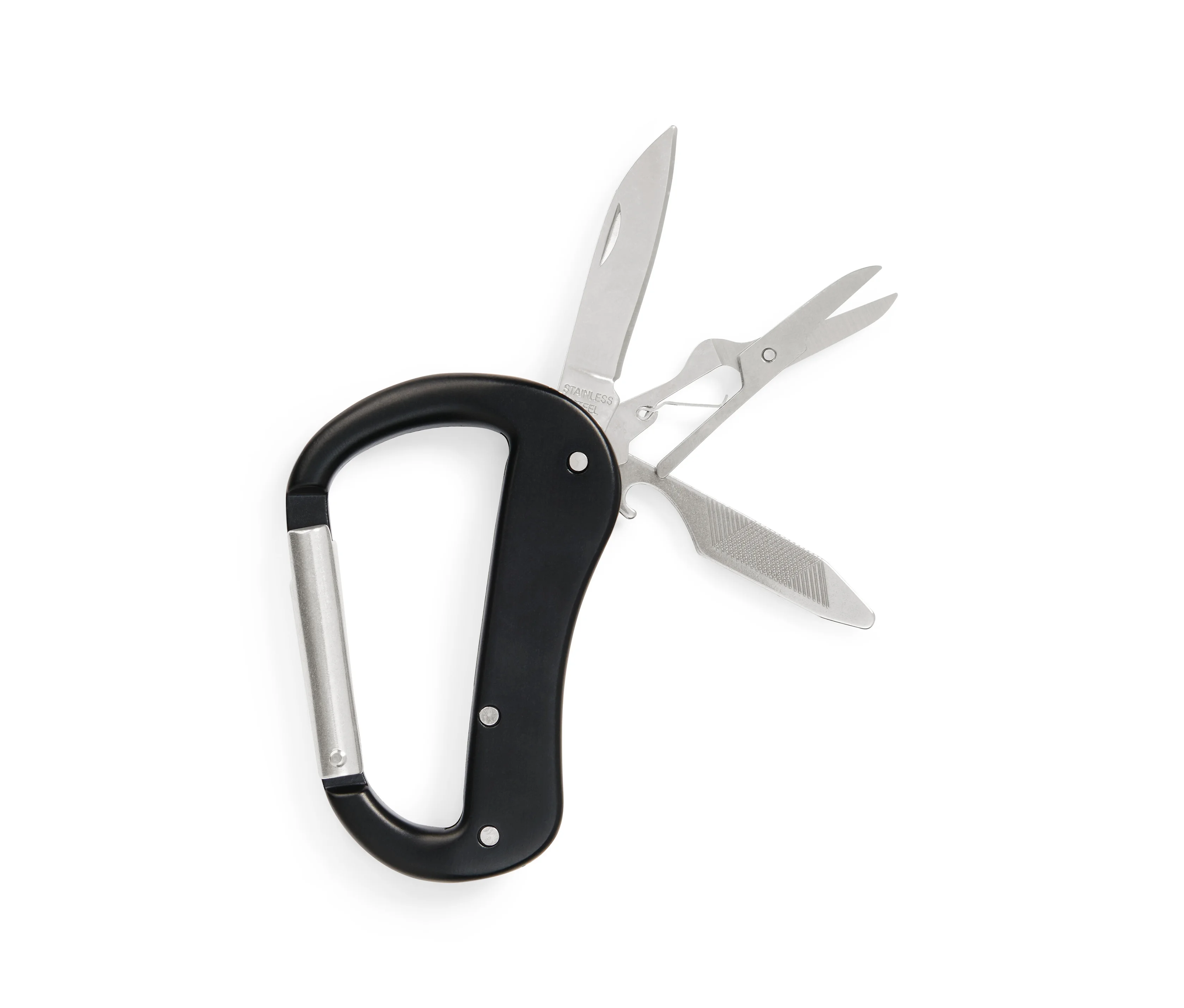 Aluminiumlegierung günstig Kaufen-Tchibo - 5-in-1-Karabiner-Multitool - silber. Tchibo - 5-in-1-Karabiner-Multitool - silber <![CDATA[5-in-1-Karabiner-Multitool Farbe: Karabiner schwarz. Werkzeuge silberfarben Material: Karabiner 100% Aluminiumlegierung. Hebelkarabiner 100% Aluminium. Fed