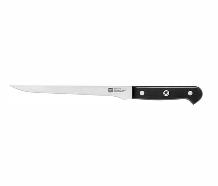 Das ZWILLING Gourmet-Filiermesser, 18 cm, liegt horizontal.