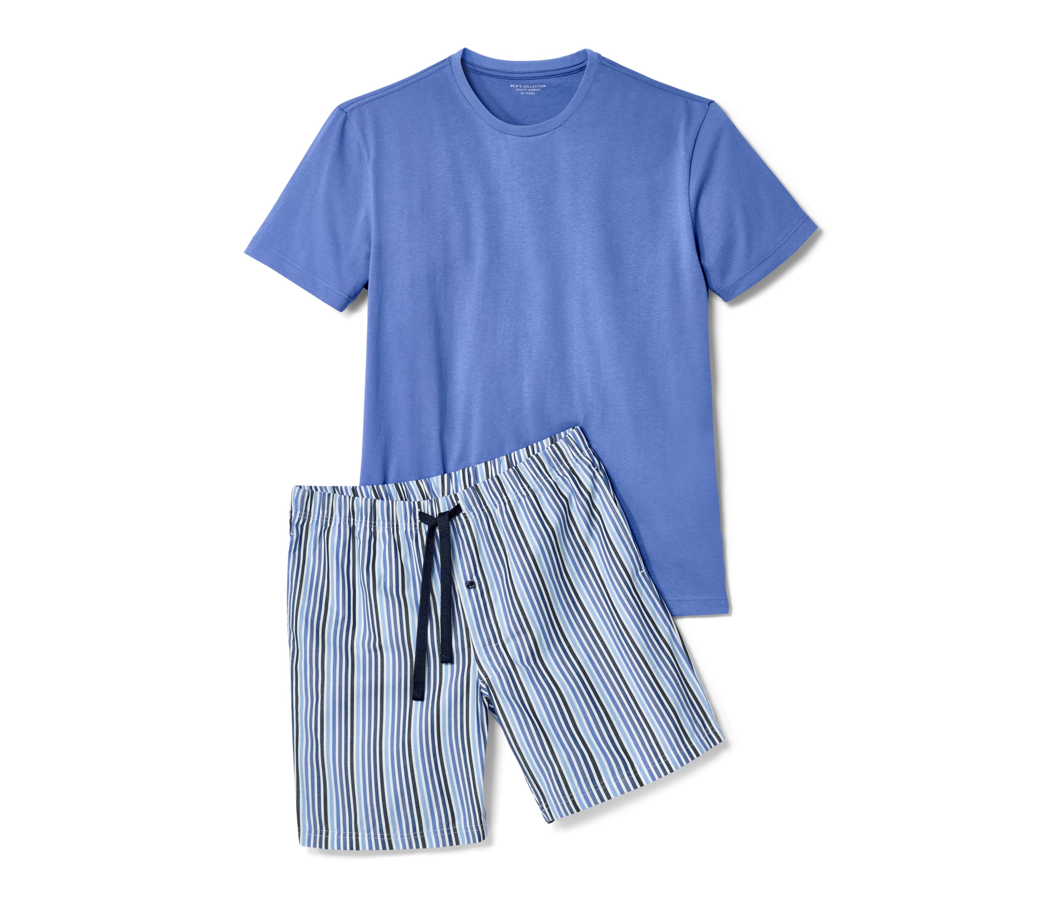 Tchibo - Shorty-Pyjama - Herren - Gr. M - weiß/gestreift