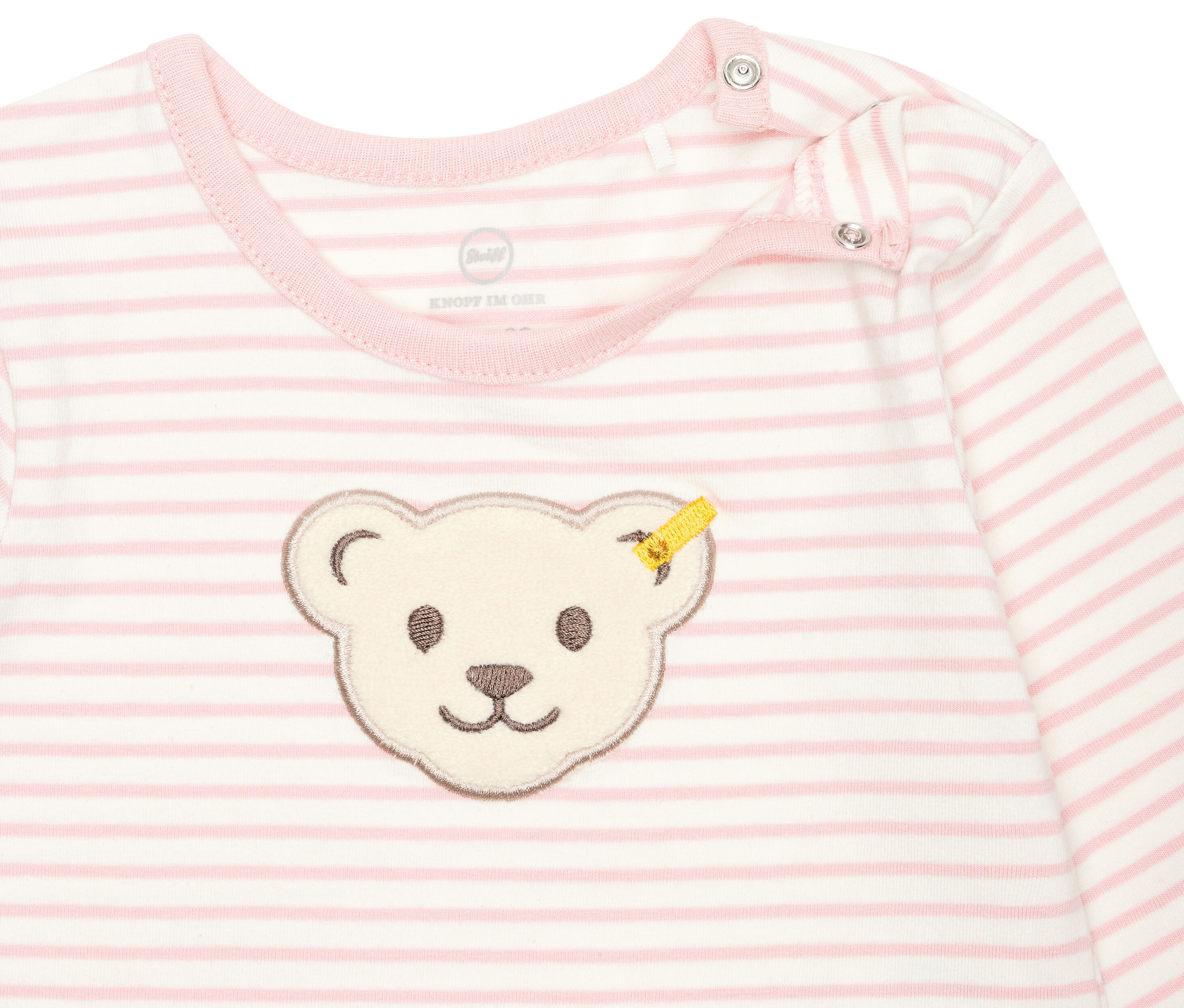 Thumbnail - Steiff Baby-Strampler - Damen - Gr. 68 - rosa/gestreift