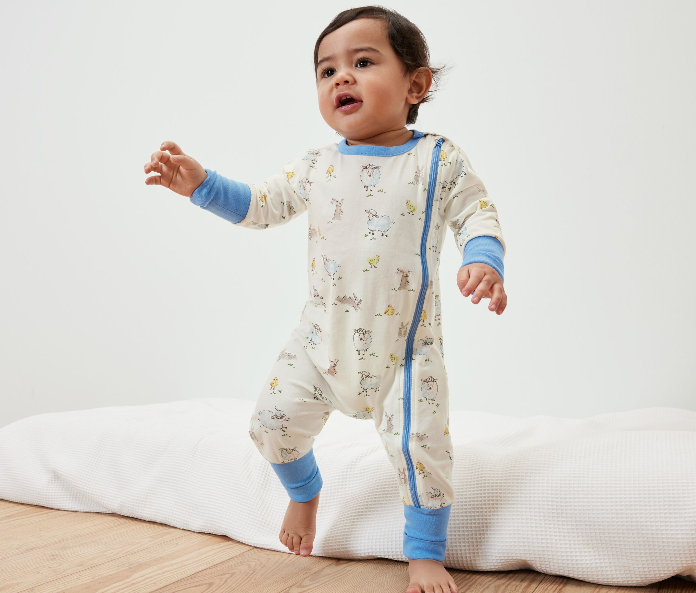 Thumbnail - Tchibo - Baby-Pyjama - Herren - Gr. 98/104 - blau/print