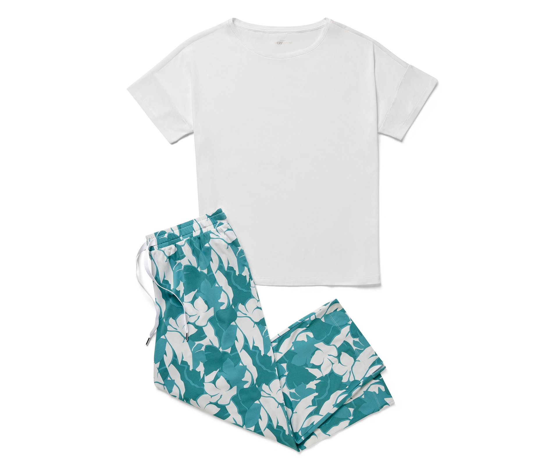 Pyjama-Set - Damen - Gr. M - weiß - weiß
