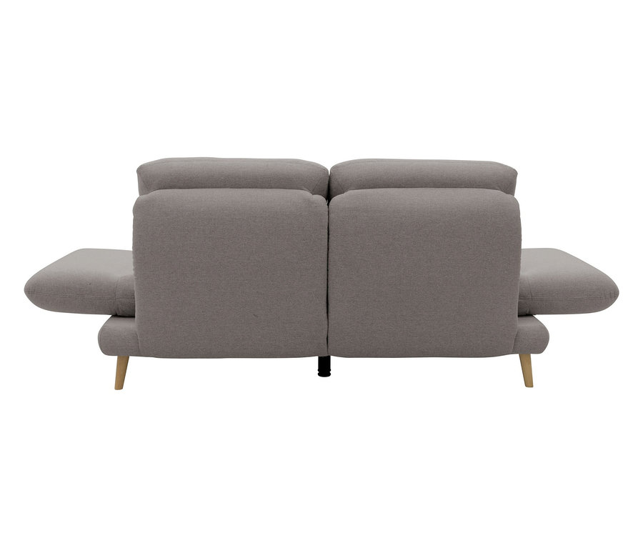 Rückansicht des drehbaren DOMO 2-Sitzer-Sofas »FuAR« in Taupe.