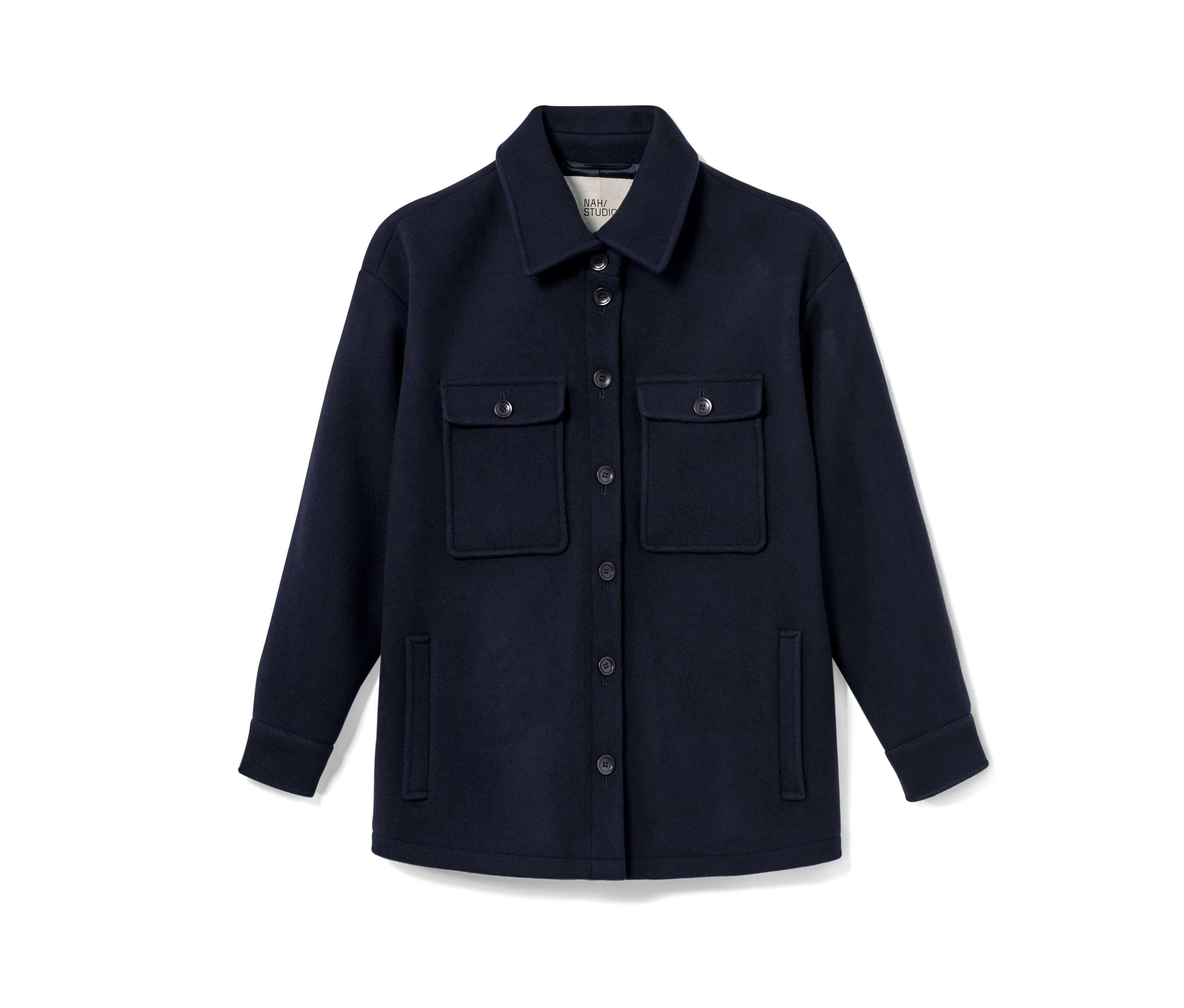STUDIO günstig Kaufen-Nah/Studio Jacke - recycelte Wolle - Gr. 42 - dunkelblau. Nah/Studio Jacke - recycelte Wolle - Gr. 42 - dunkelblau <![CDATA[NAH/STUDIO Jacke recycelte Wolle, navy Farbe: Navy Material: Oberstoff 97% Wolle (recycelt, kann Reste von max. 3% anderer Fasern a