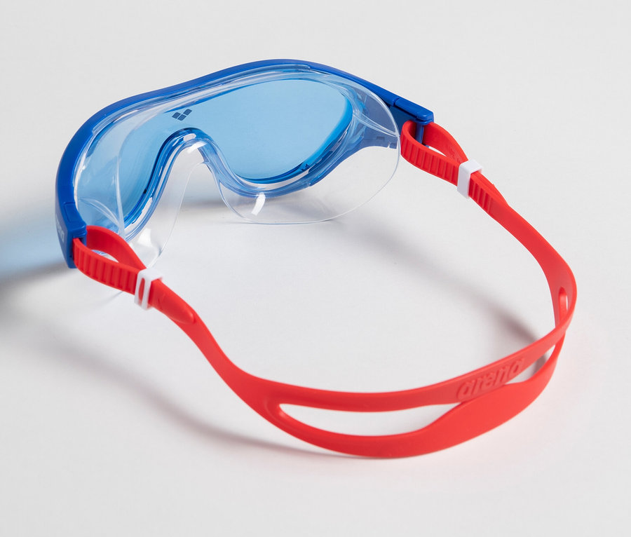 Blaue arena Junior Kinder-Schwimmbrille The One Mask auf weißem Hintergrund.