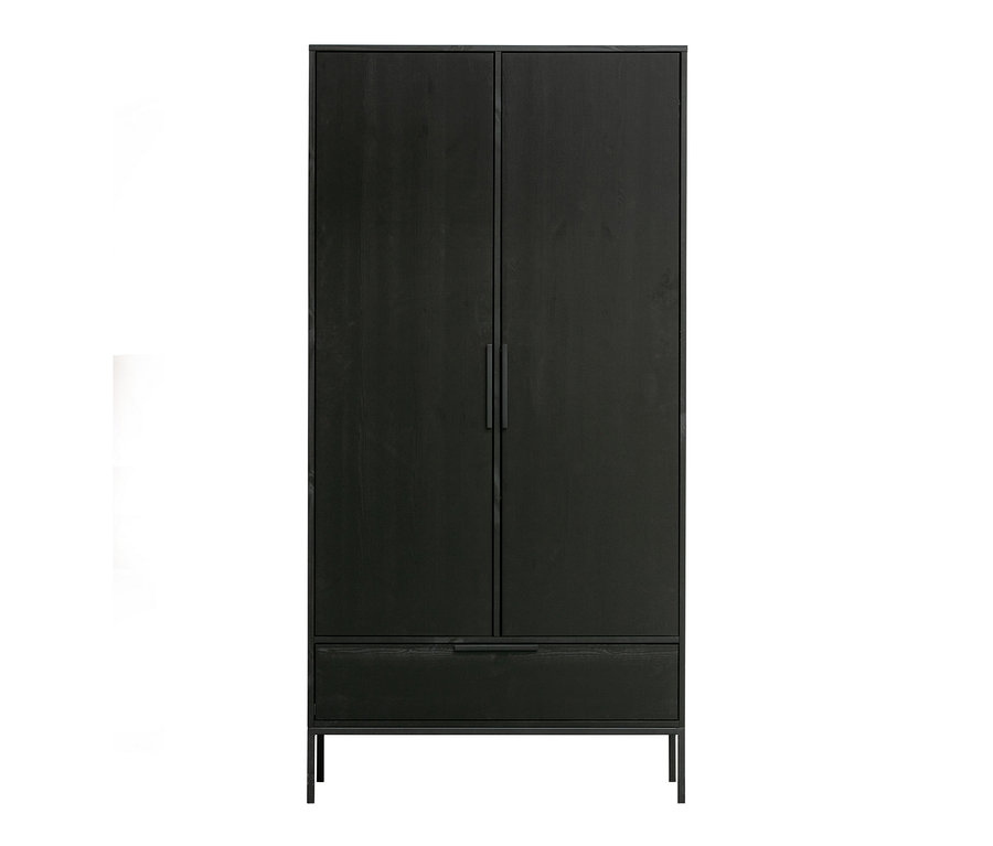 Schwarzer Woood Schrank »Adam« aus Kiefernholz.