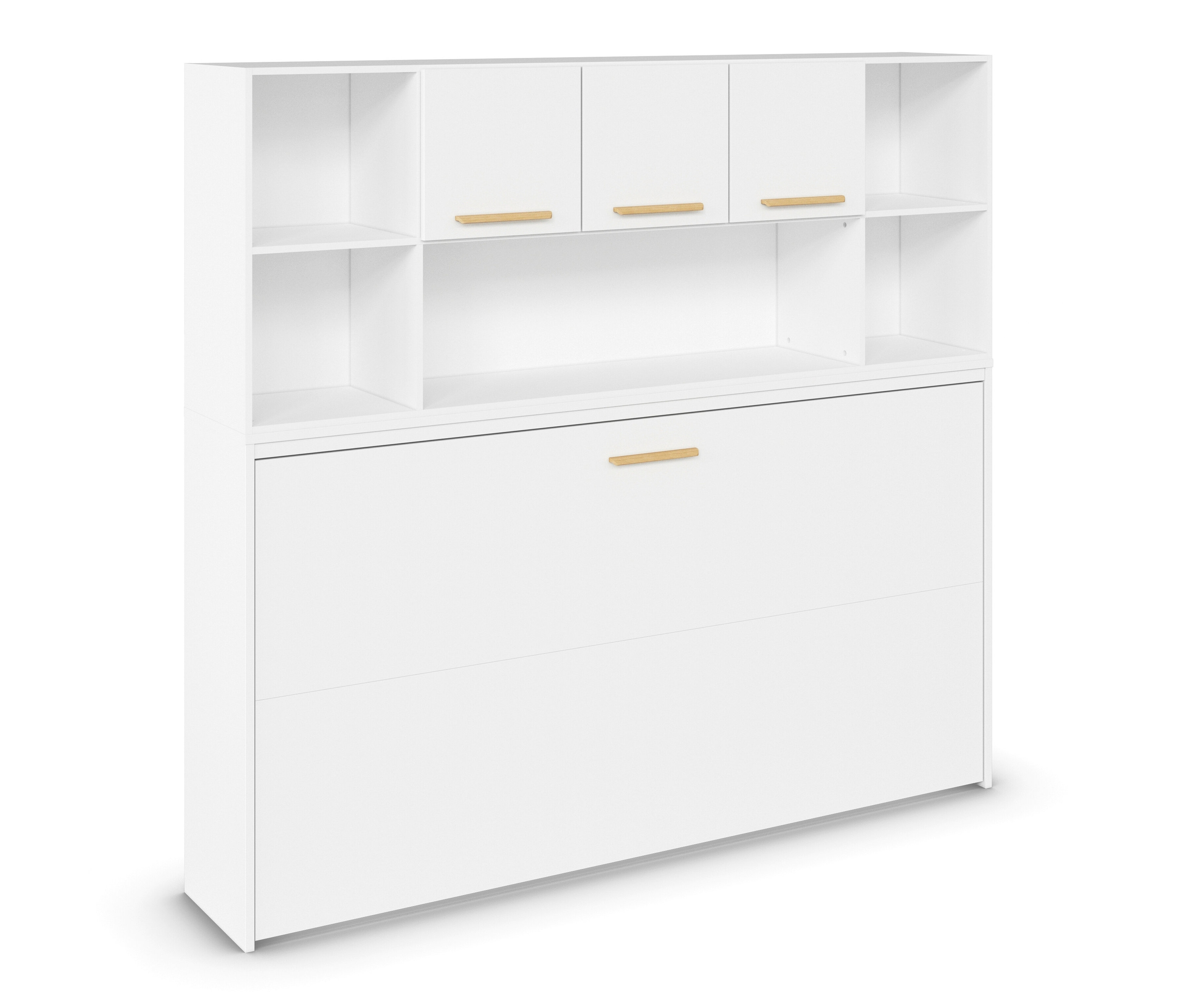 rauch Klappbett &raquo;Sucre&laquo; mit Regalelement - 214x44x197cm - wei&szlig; - Holz / Holz