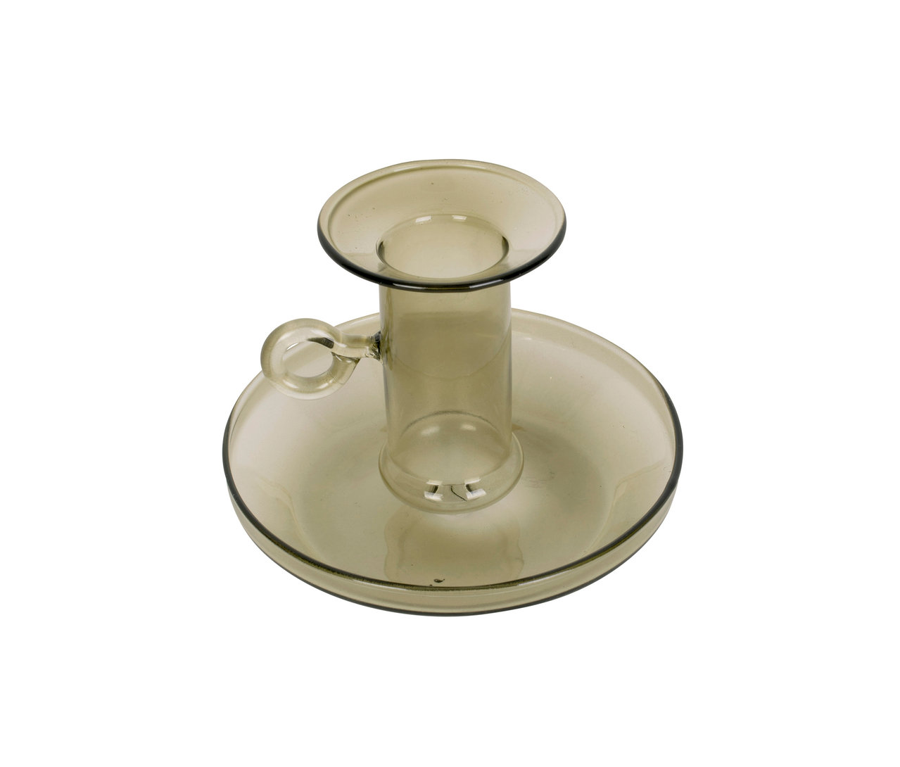 Grüner Kerzenständer aus Glas.