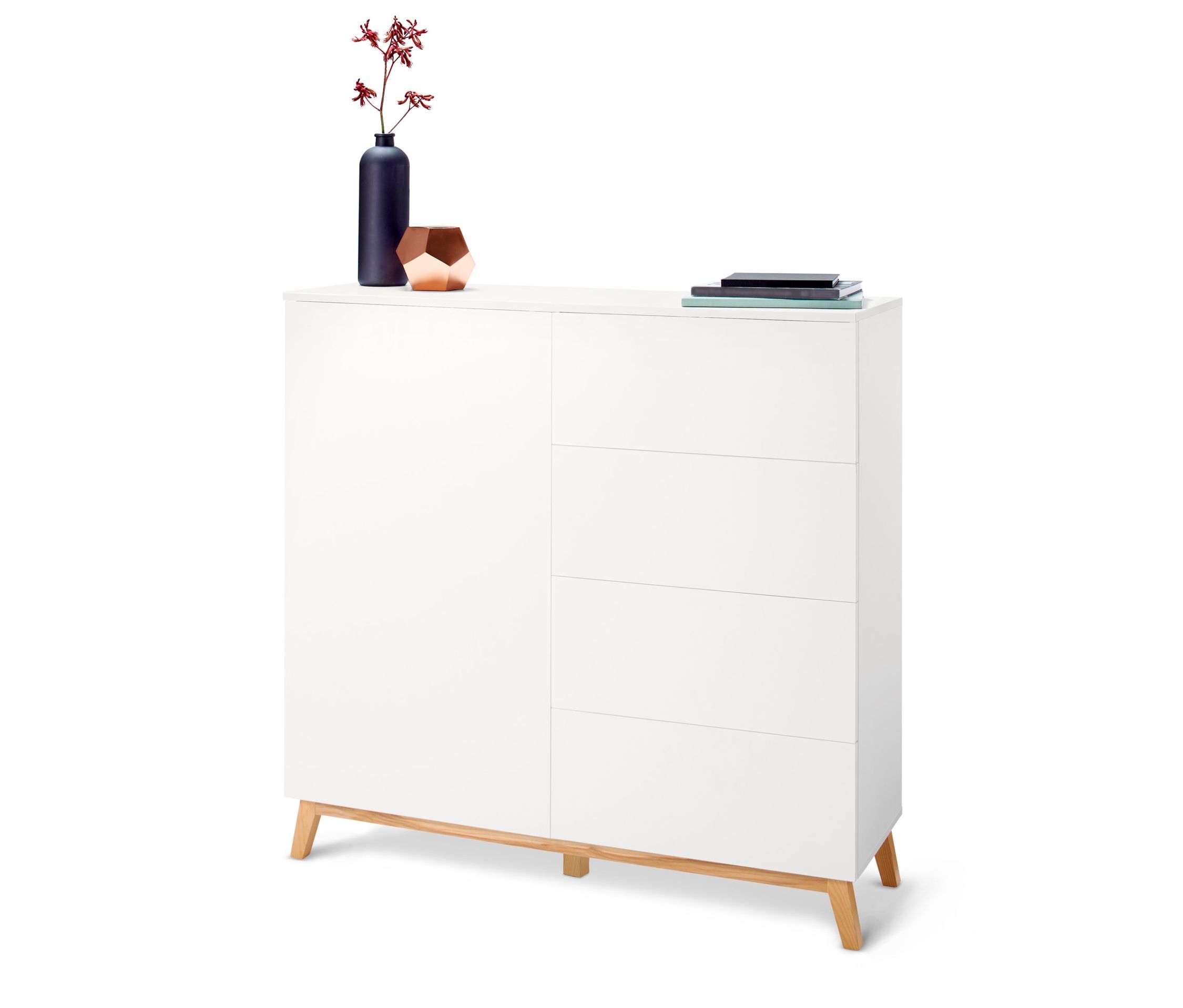 Tchibo - Kommode - 120x38x117,5cm - braun - Holz / Eschen-Massivholz