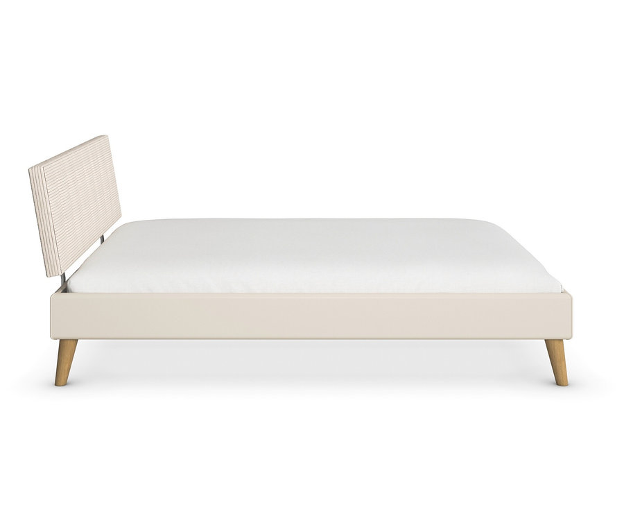 Weißes Bett »Mavi-Extra« mit Polsterkopfteil.